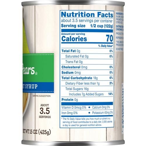 Kroger Canned Pear Slices in Extra Light Syrup 15 oz