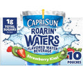 Capri Sun Roarin Waters Strawberry Kiwi Flavored With Other Natural Flavor Water Beverage, 10 Ct Box, 6 Fl Oz Drink Pouches