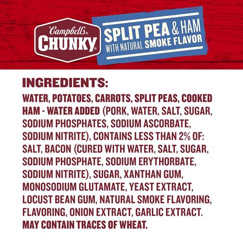 Campbell’S Chunky Soup, Split Pea Soup With Ham, 19 Oz Can