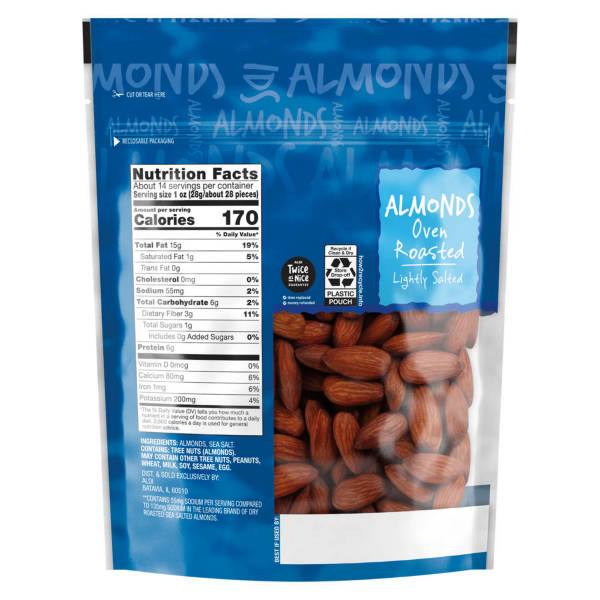 Southern Grove Oven Roasted and Lightly Salted Almonds, 14 oz