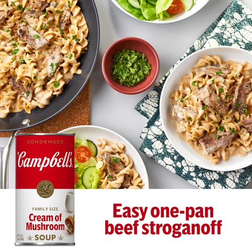 Campbells Condensed Cream Of Mushroom Soup, 22.6 Oz Family Size Can