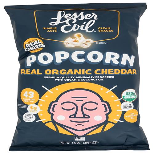 Lesserevil Organic Real Cheddar Popcorn, 4.6 Oz