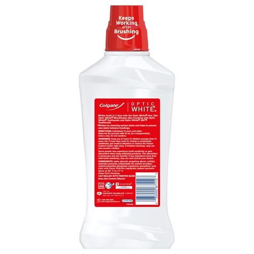 Colgate Optic White Whitening Mouthwash, Fresh Mint - 946Ml, 32 Fluid Ounces