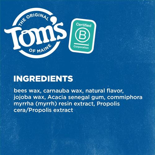Toms Of Maine Naturally Waxed Antiplaque Flat Dental Floss, Spearmint, 32 Yards