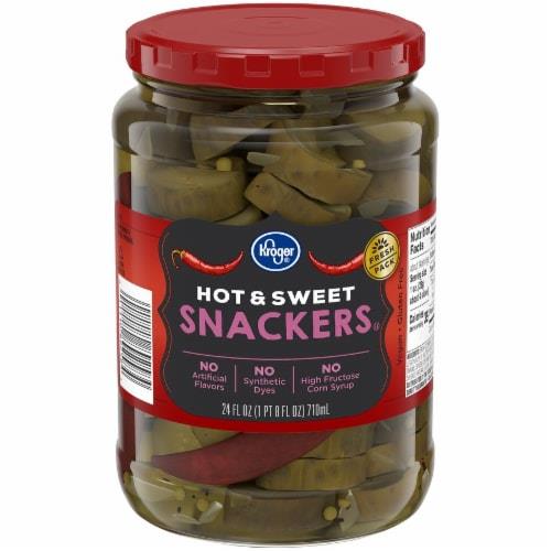 Kroger Hot & Sweet Snackers Pickles 24 fl oz