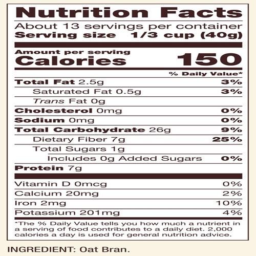 Bobs Red Mill Oat Bran, 18Oz (Pack Of 1) - Non Gmo, Vegan, Kosher