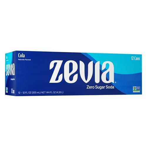 Zevia Zero Sugar Soda, Cola, 12 Ounce Cans (Pack Of 12)
