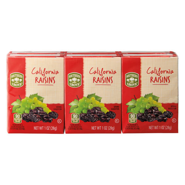 Southern Grove California Raisin Boxes, 6 count