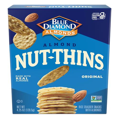 Blue Diamond Almonds, Gluten Free Cracker Crisps, Original Almond Flavored Perfect For Snacking And Healthy Options, 4.25 Oz