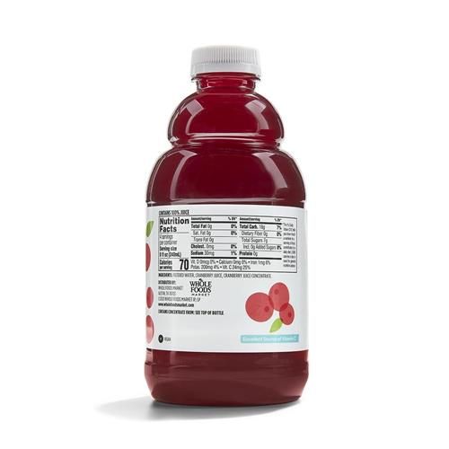 Whole Foods Market 100% Cranberry Juice, 32 Fl Oz