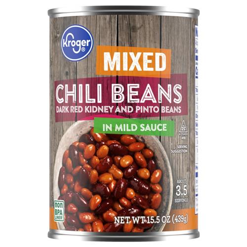Kroger Mixed Chili Beans in Mild Sauce 15.5 oz