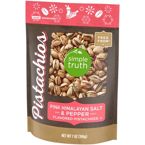 Simple Truth Pink Himalayan Salt & Pepper Flavored Pistachios 7 oz