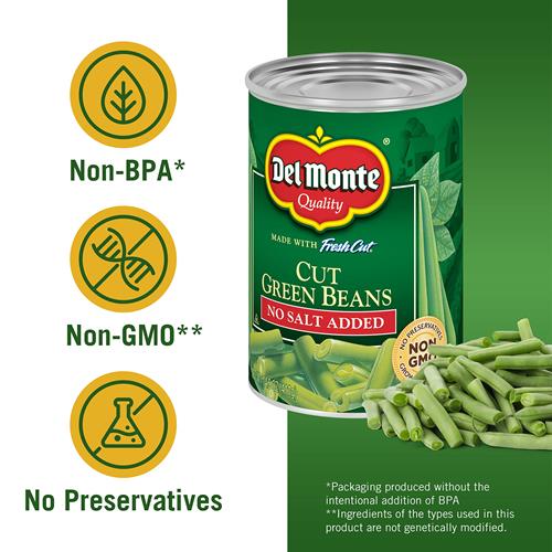 Del Monte Foods Cut Green Beans No Salt, 14.5 Oz
