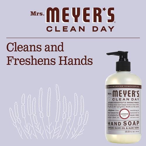 Mrs. Meyers Hand Soap, Made With Essential Oils, Biodegradable Formula, Lavender, 12.5 Fl. Oz