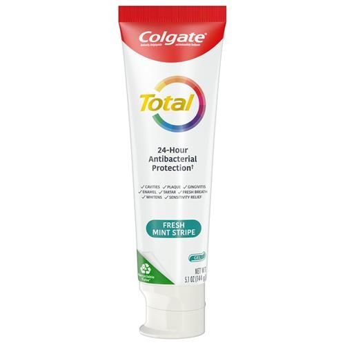 Colgate Total Active Prevention Fresh Mint Toothpaste, Anticavity Toothpaste With Fluoride, Clinically Proven To Help Fight Plaque Bacteria, Helps Minimize Bad Breath, 2 Pack, 5.1 Oz