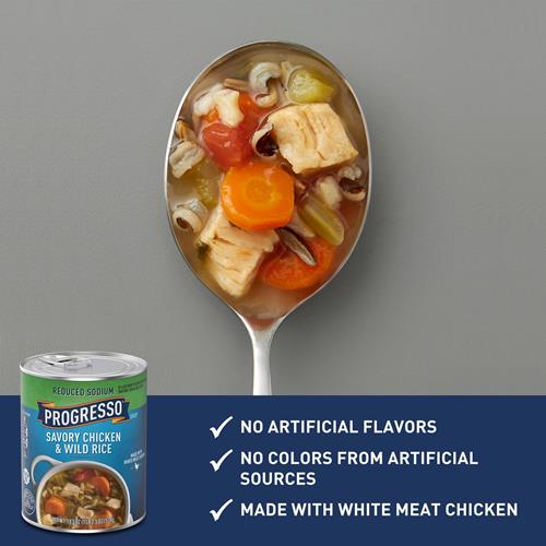 Progresso Reduced Sodium, Savory Chicken & Wild Rice Soup, 19 Oz.