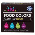 Kroger Assorted Neon Food Coloring 4 ct / 0.3 fl oz