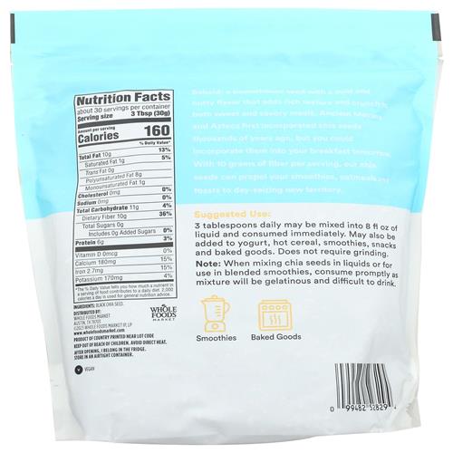 Whole Foods Market Black Chia Seed, 32 Oz