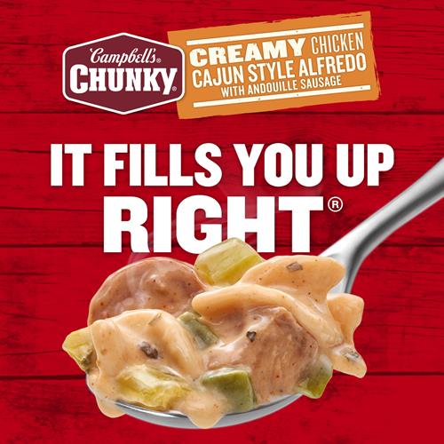 Campbells Chunky Creamy Chicken Cajun Style Alfredo With Andouille Sausage Soup, 18.8 Oz Can