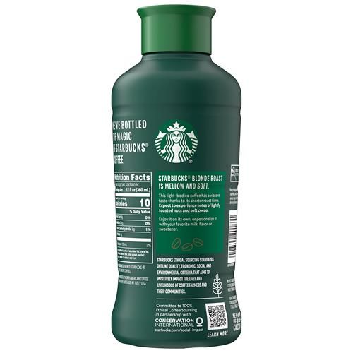 Starbucks Blonde Roast Iced Coffee, Black Unsweetened, 48 Fl Oz Bottle