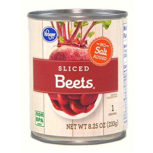 Kroger No Salt Added Sliced Beets 8.25 oz