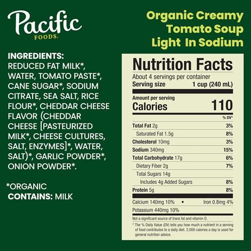 Pacific Foods Organic Creamy Light In Sodium Tomato Soup, 32 Oz Carton