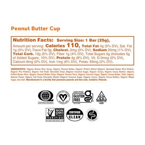 Gomacro Kids Macrobar Organic Vegan Snack Bars - Peanut Butter Cup (0.90 Ounce Bars, 7 Count)