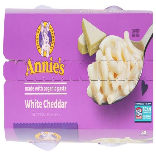 Annies Homegrown, Mac Cheese White Cheddar 4 Pack, 8.04 Ounce