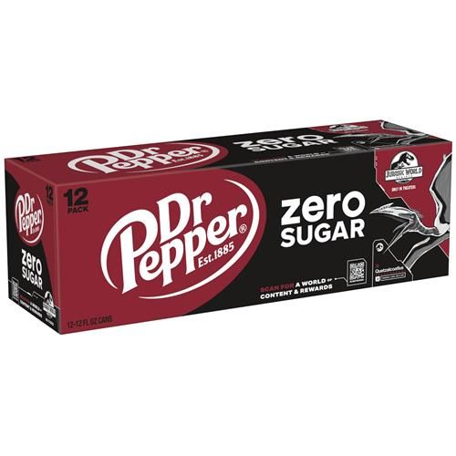 Dr Pepper Zero Sugar - 12 Oz, 12 Pk