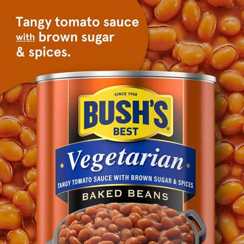 Bushs Best Canned Vegetarian Baked Beans, Source Of Plant Based Protein And Fiber, Low Fat, Gluten Free, 16 Oz