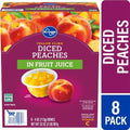 Kroger Yellow Cling Diced Peach Cups in 100% Juice 8 ct / 4 oz