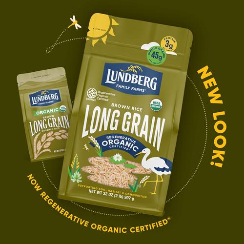 Lundberg Brown Rice, Regenerative Organic Certified – Non-Sticky, Aromatic Long Grain Rice, Responsibly Grown In California, 32 Oz