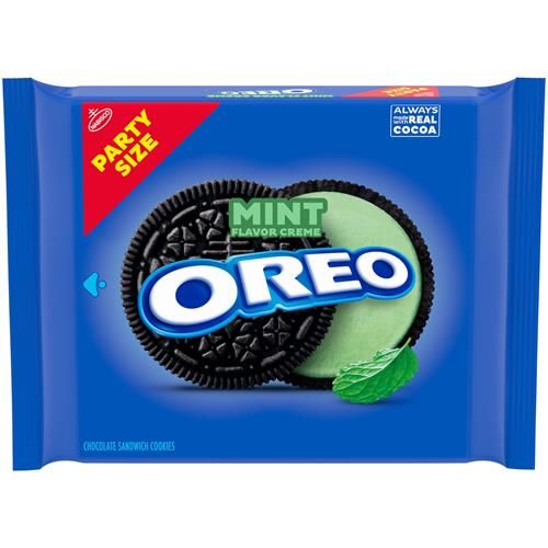 Oreo Mint Creme Chocolate Sandwich Cookies, Party Size, 24.95 Oz