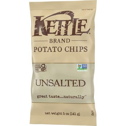 Kettle Brand Potato Chips, Unsalted Kettle Chips, 5 Oz
