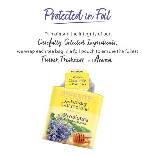 Bigelow Herbal Tea Bags Lavender Chamomile Plus Probiotic