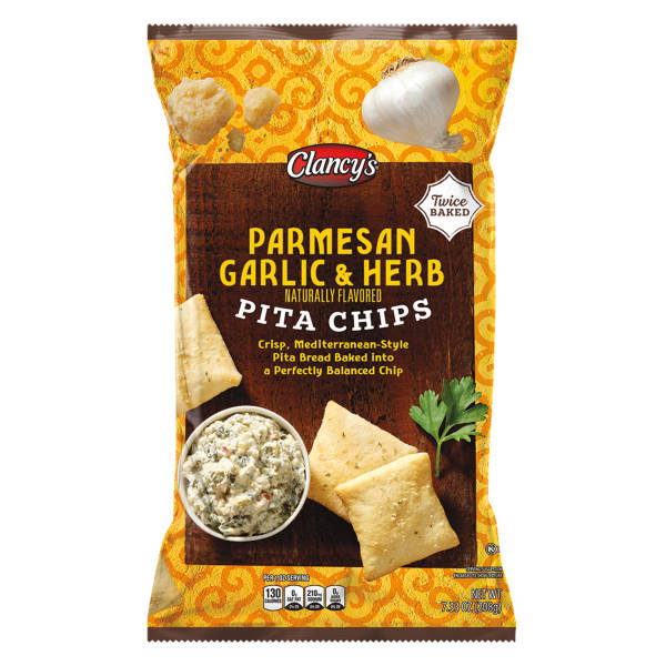 Clancy's Parmesan Garlic & Herb Pita Chips, 7.33 oz