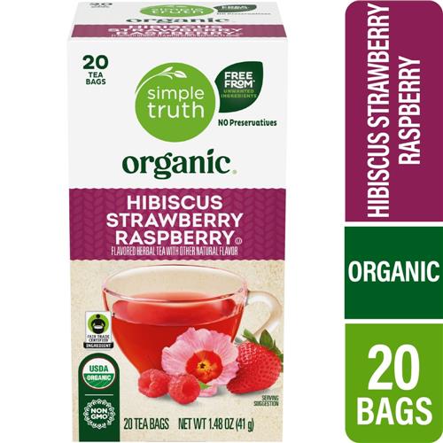 Simple Truth Organic Hibiscus Strawberry Raspberry Tea 20 ct