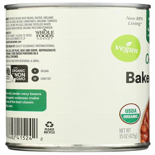 Whole Foods Market, Organic Traditional Baked Beans, 15 Oz