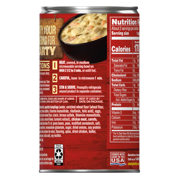Campbell's Chunky Creamy Chicken & Dumplings Soup, 18.8 oz Can