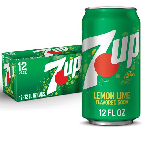 7Up Lemon Lime Soda, 12 Fl Oz Cans, 12 Pack