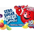 Kool-Aid Jammers Tropical Punch Zero Sugar Artificially Flavored Soft Drink, 10 Ct Box, 6 Fl Oz Pouches