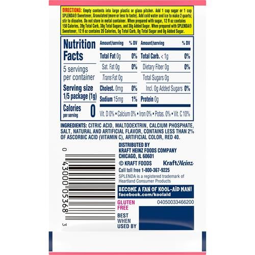 Kool-Aid Unsweetened Watermelon Powdered Soft Drink Mix, 0.15 Oz Packet