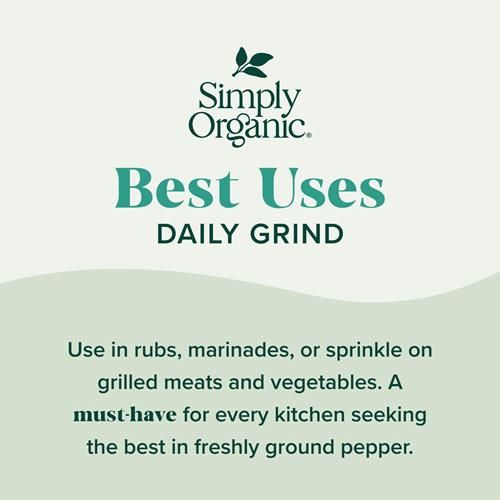 Simply Organic Daily Grind, Certified Organic | 2.65 Oz | Piper Nigrum L.
