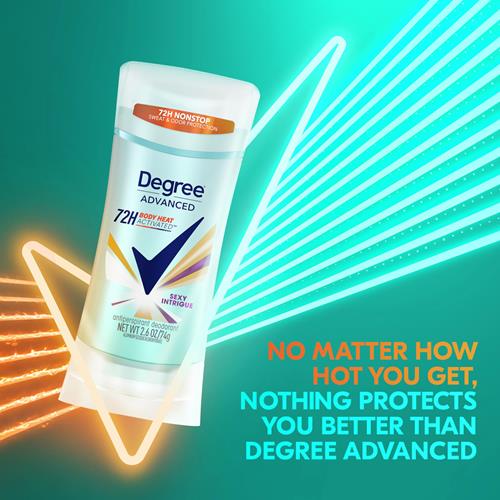 Degree Antiperspirant Deodorant Sexy Intrigue 72-Hour Sweat & Odor Protection Antiperspirant Deodorant For Women With Body Heat Activated Technology 2.6 Oz