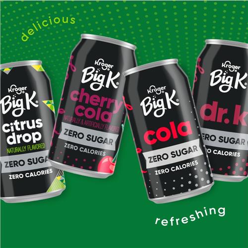 Big K Citrus Drop Zero Sugar Zero Calorie Soda Cans 12 pk / 12 fl oz
