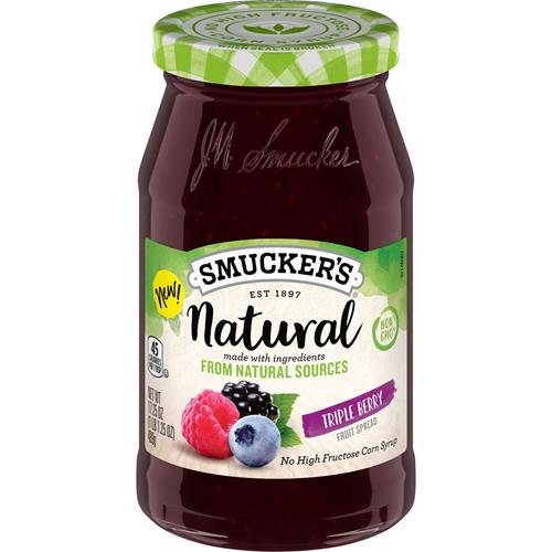 Smuckers Natural Triple Berry Fruit Spread, 17.25 Ounce