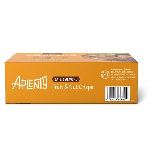 Aplenty Fruit & Nut Crisps, Date And Almond, 5.3 Oz