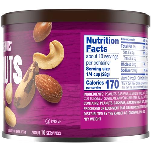 Kroger Salted with Sea Salt Mixed Nuts 10.3 oz