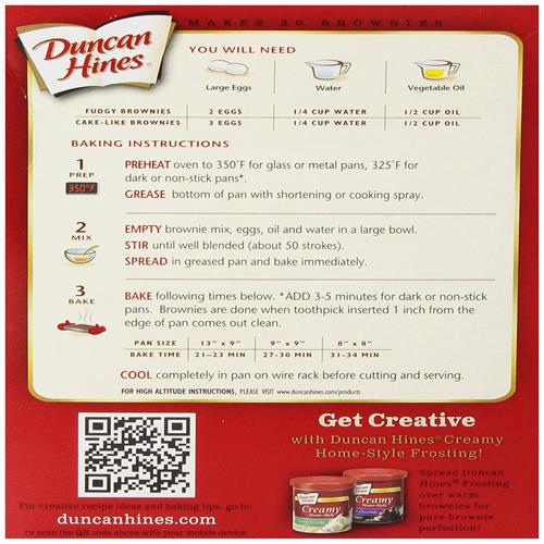Duncan Hines Brownie Mix, Milk Chocolate, 18 Oz