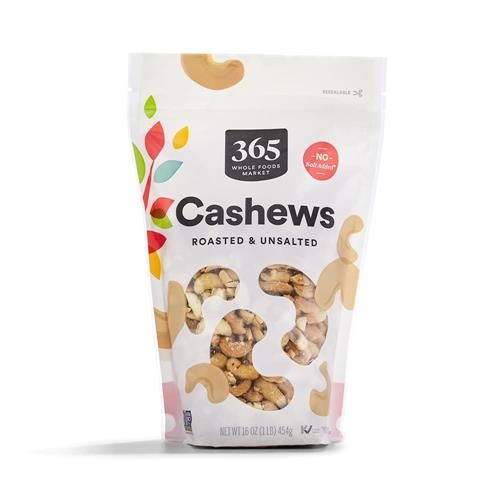 Whole Foods Market, Roasted Unsalted Cashews, 16 Oz